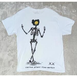 KAWS Cactus Plant Flea Market T-Shirt White Mens XL CPFM Streetwear Travis Scott